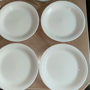 LENOX Profile White Accent Plates Set of Four (4) 9” NEW